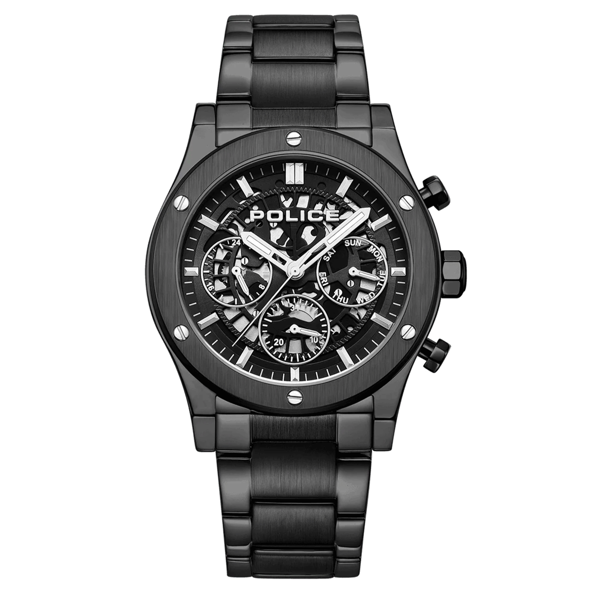 MONTRE POLICE HOMME M.FONCTION ACIER